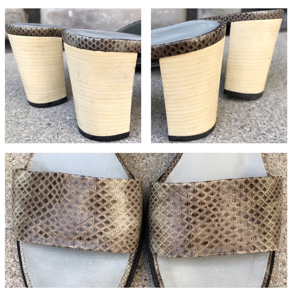 Gucci Snakeskin Slides green/black Tom Ford sz 10 - Picture 3 of 8